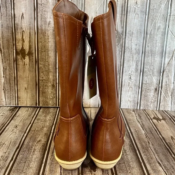Cat & Jack Tall Riding Boots Big Girls Size 5 Brown NWT - Picture 5 of 8